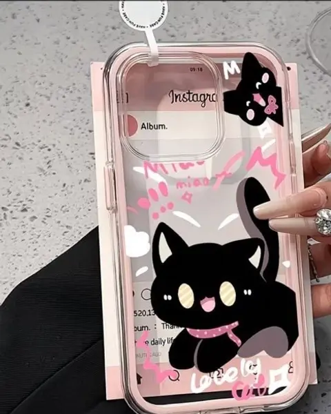 Coque transparente Chat noir